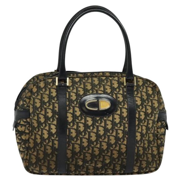 DIOR Trotter Canvas Hand Bag Navy Gold - Picture 2 of 12